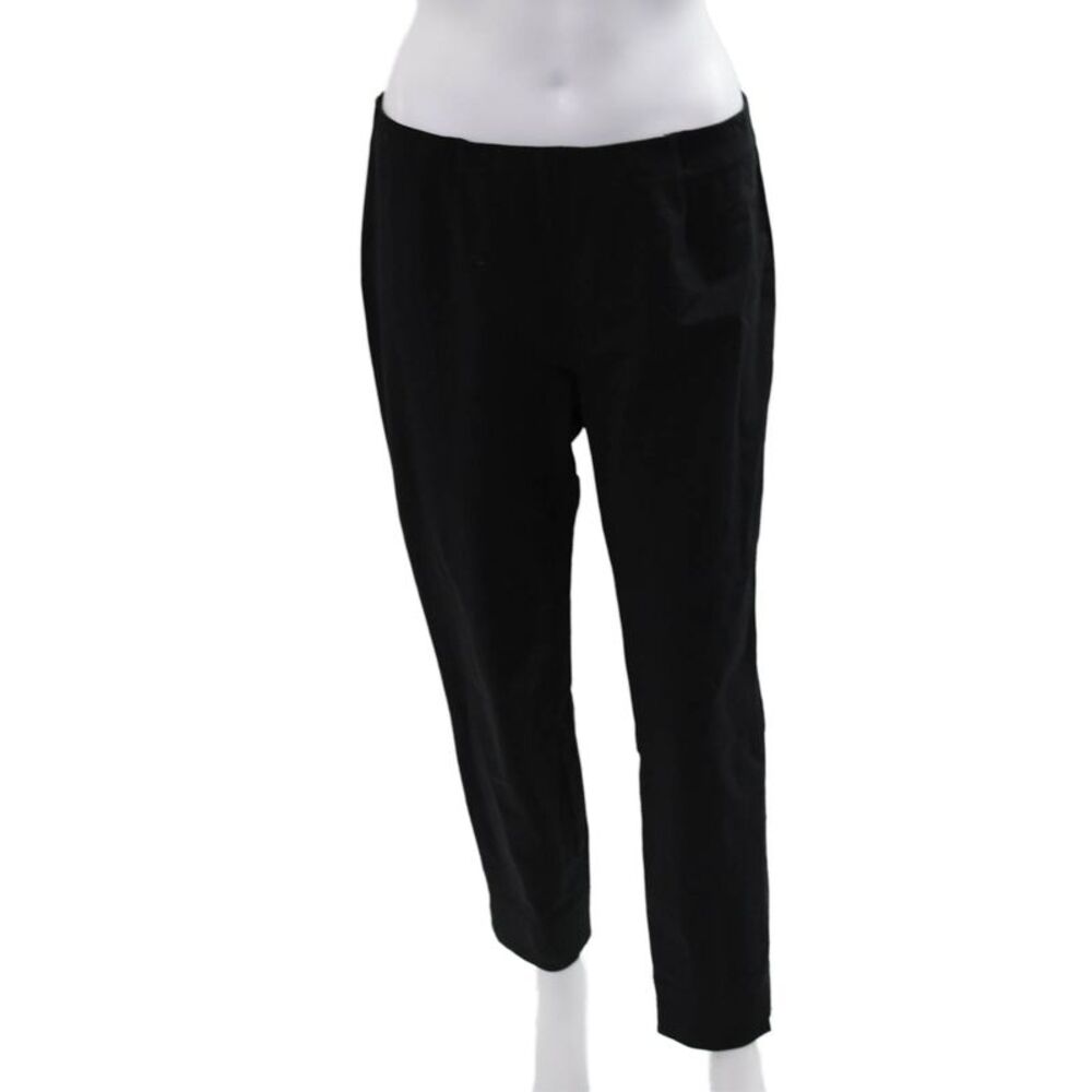 Seductive Women Ankle Dress Pants Black Cotton Blend Classic Size 40